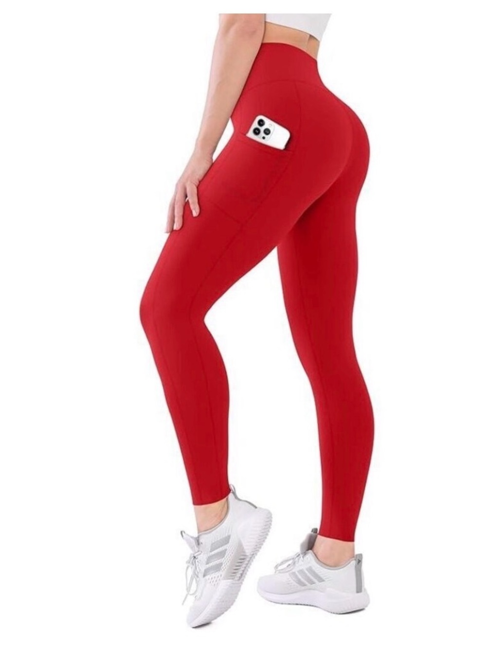 9. HALARA High-Rise Red Pocket Leggings large 7/8